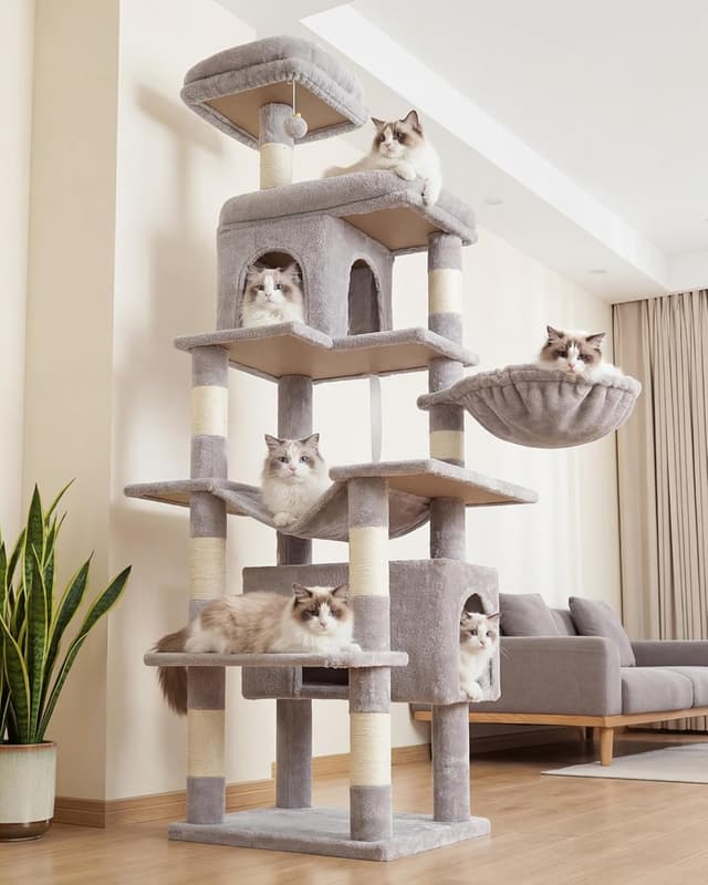 Imagen de Heybly HCT036W Árbol para gatos 178 cm en OfertitasTOP