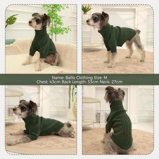 Thumbnail 6 de KONVINIT Hundepullover Winter Warm & Bequem mit Zopfmuster (XS–2XL) für kompakte Hunderassen