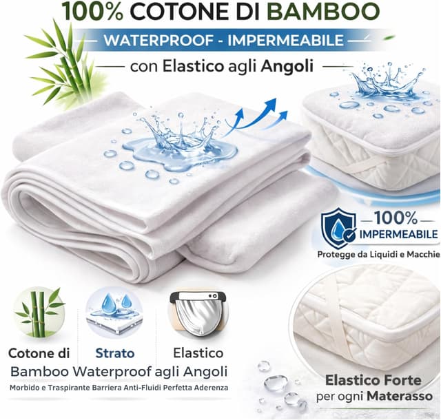 Detalle de Flyideas wasserdichter Matratzenschoner fürs Babybett 80x160 cm (2er-Set) mit Bambus-Zertifizierung