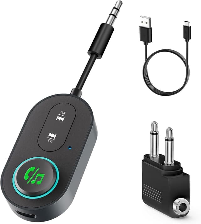 Detalle de Bluetooth Sender Bluetooth Adapter 5.3 (2-in-1) für 3,5-mm-Klinke – TX/RX mit Dual Pairing