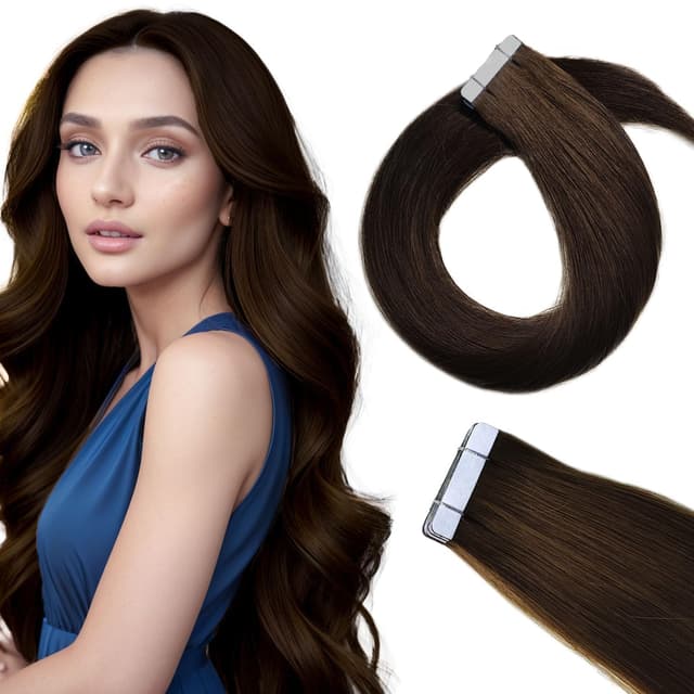 Thumbnail 6 de LieblichWelle Tape Extensions Echthaar Tiefschwarz 60cm