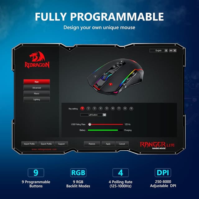 Thumbnail 4 de Redragon Wireless Gaming Mouse 8000 DPI