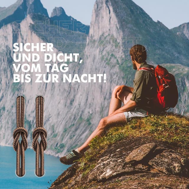 Thumbnail 6 de Stepace Rund Schnürsenkel (2 Paar) – reißfest für Wanderschuhe, Arbeitsschuhe & Trekkingschuhe