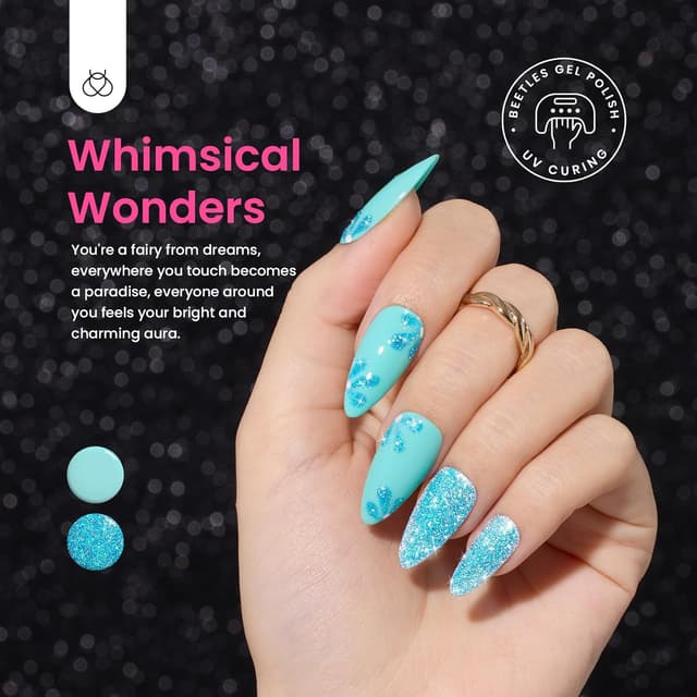 Detalle de Beetles Glitzer Gel Nagellack-Set (6 Farben) mit Chamäleon-Crushed-Diamond-Effekt