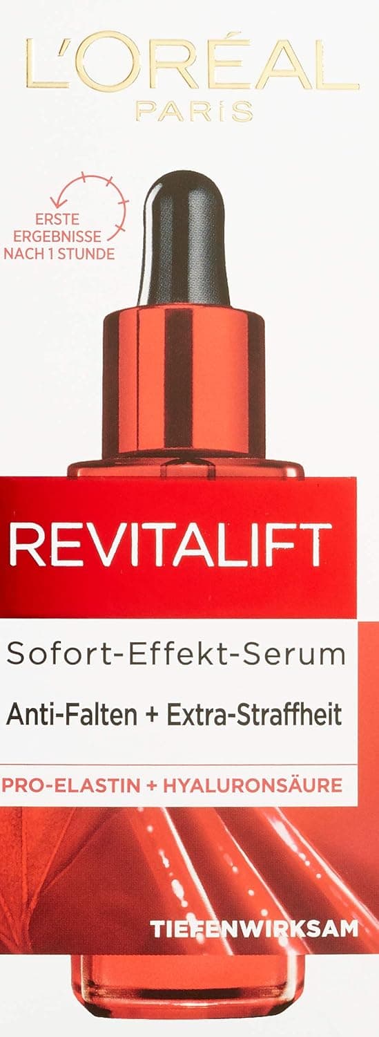 Detalle de L'Oréal Paris Revitalift Hyaluron Sofort Effekt Serum (Anti-Aging) mit Hyaluronsäure & Pro-Elastin, 30 ml – Packung mit 2