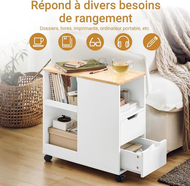 Thumbnail 4 de SoBuy FBT130-WN table d’appoint L60 cm