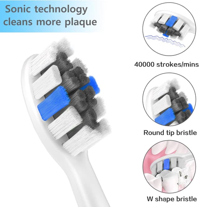 Detalle de Lächen Ersatzbürstenkopf Standard, passend für Aufsteckbürsten (S131) – 4 Stück