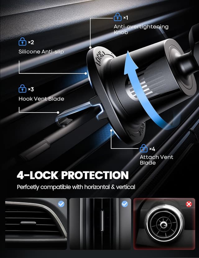 Thumbnail 3 de Lamicall 2025 Car Phone Holder with 1 Hook