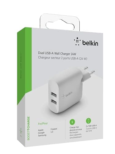 Detalle 2 de Belkin BoostCharge cargador pared doble 24 W 🔌