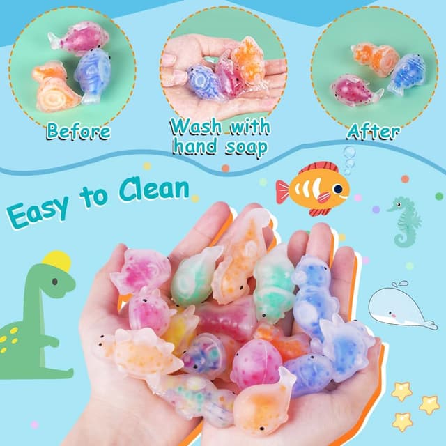 Detalle 2 de Ainiv set da 24 palline squishy con perline d’acqua: antistress sensoriale