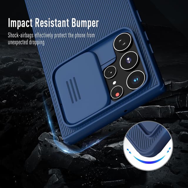 Detalle 2 de XTCASE Coque pour Samsung Galaxy S25 Ultra 5G avec protection caméra coulissante – Bleu