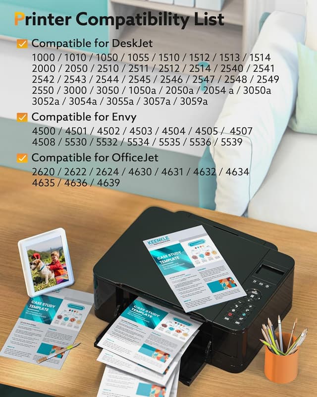 Detalle de KEENKLE 301XL High Yield Ink Cartridges (2-Pack: Black & Colour) for HP 301XL printers