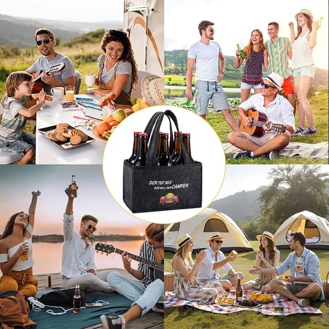 Detalle 2 de Camping-Geschenk Handtasche Bier mit Spruch