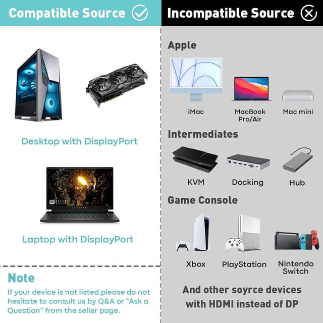 Thumbnail 5 de UANTIN 4K DisplayPort to HDMI Cable 3ft