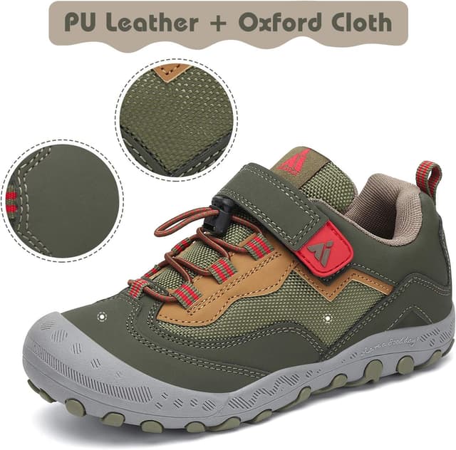 Detalle 2 de Mishansha Low-Top Hiking Shoes for Kids (Boys & Girls) — Outdoor Trekking & Walking Sneakers
