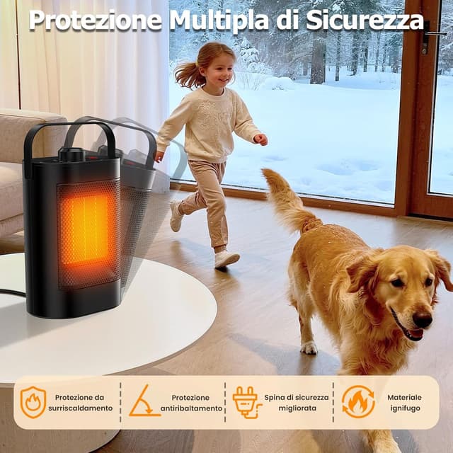 Detalle de YOOKESEN Stufetta elettrica 1500W PTC