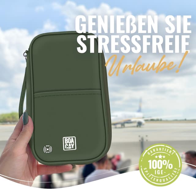 Thumbnail 6 de BOACAY Reisepass-Tasche mit RFID – Reiseunterlagen-Organizer wasserdicht für Damen & Herren