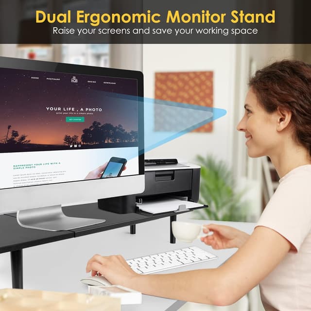 Thumbnail 4 de Across-Star Dual Monitor Stand Riser 32–40" for 2 Screens 🖥