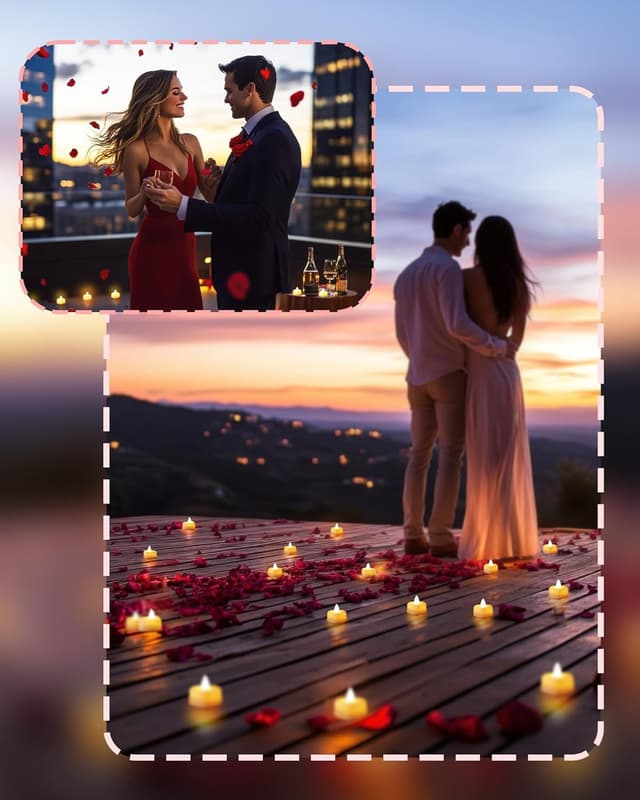 Thumbnail 6 de Homemory 2000 rose petals with 24 LED tealights 🌹