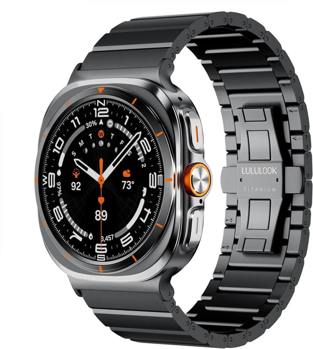 Detalle de LULULOOK Titanium Strap for Samsung Galaxy Watch Ultra 7 (47mm) – DLC scratch-resistant 24mm replacement