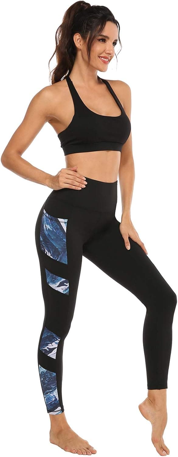 Detalle 2 de JOYSPELS Women’s High Waisted Gym Leggings with Full-Colour Printed Pattern and Pockets