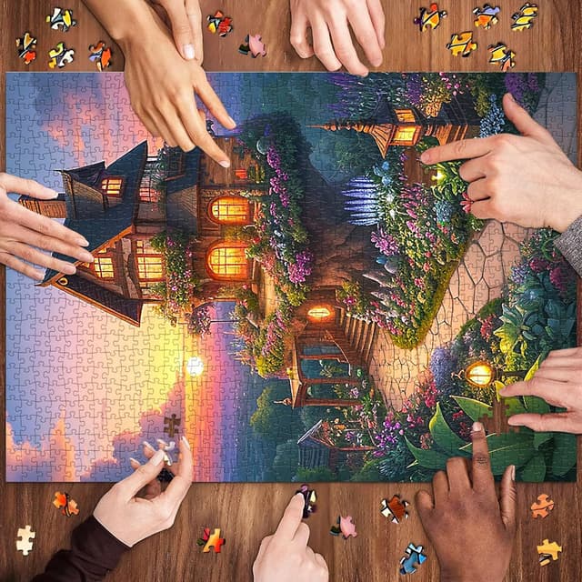 Thumbnail 4 de Puzzle 1000 Teile MĂ€rchenhaus im Garten đ§©