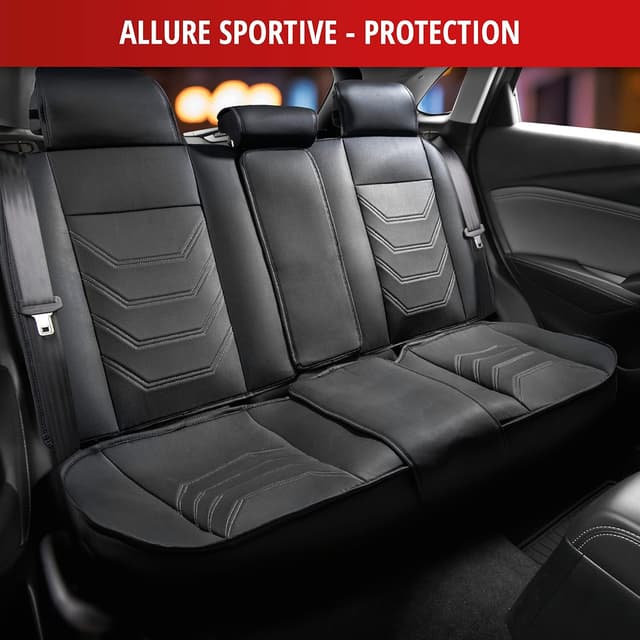 Detalle de Walser Kimi housse de siège arrière universelle avec coussin de protection noir-gris