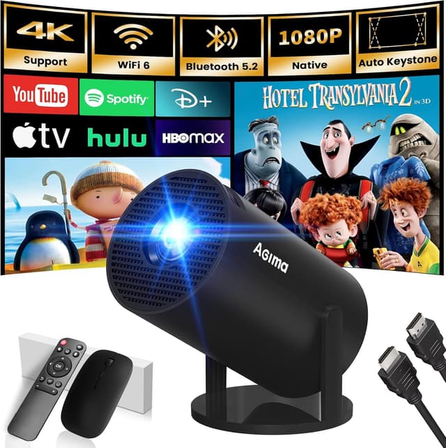 Detalle de AGIMA X1 Mini Beamer für Streaming mit 180°-Drehung