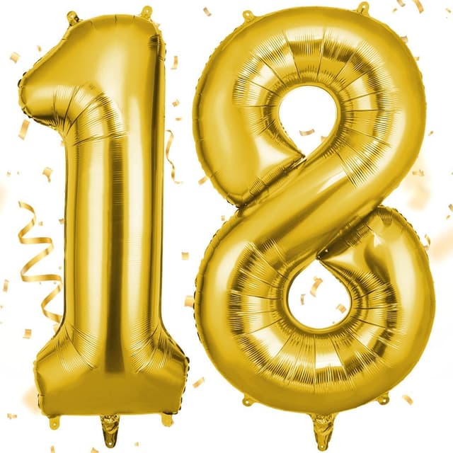Imagen de OFFCUP Gold Number 18 Balloon 40 inch 🎈 en OfertitasTOP
