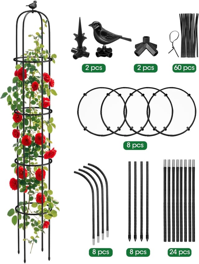 Detalle 1 de 2pcs MYMULIKE trellis for climbing plants 189 cm
