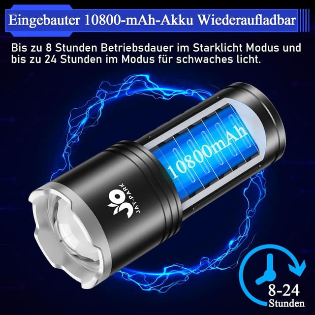 Detalle 2 de JAY-PARK Taschenlampe LED 500000 Lumen