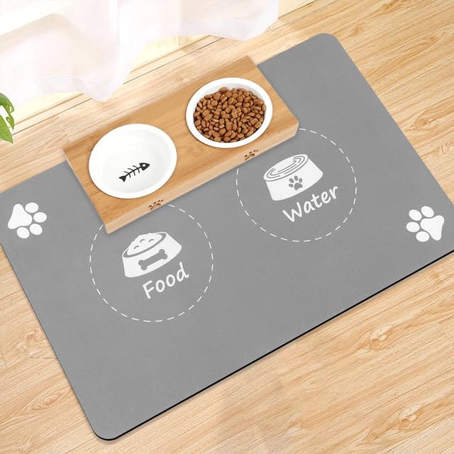 Detalle de Mavicen Dog Feeding Mat (40 x 60cm) – absorbent, non-slip, waterproof placemats for food and water