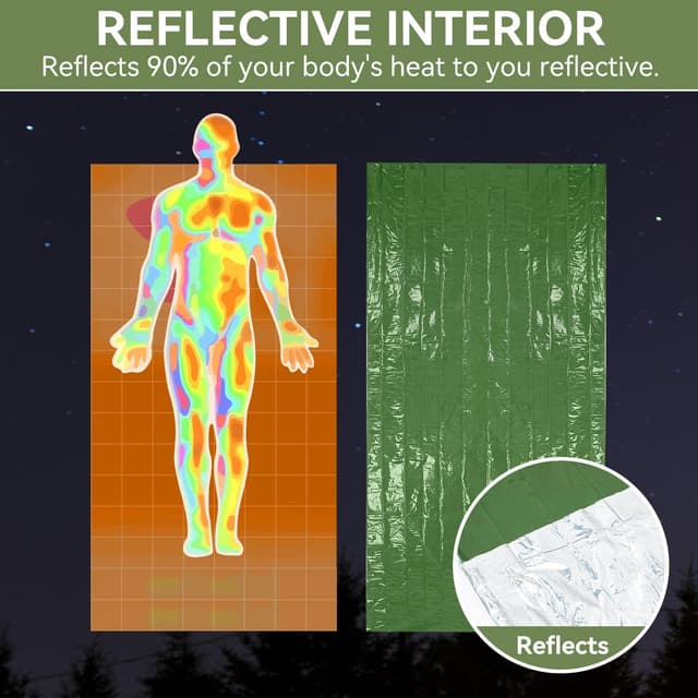 Detalle de Esky couverture de survie thermique portable avec boussole et sifflet