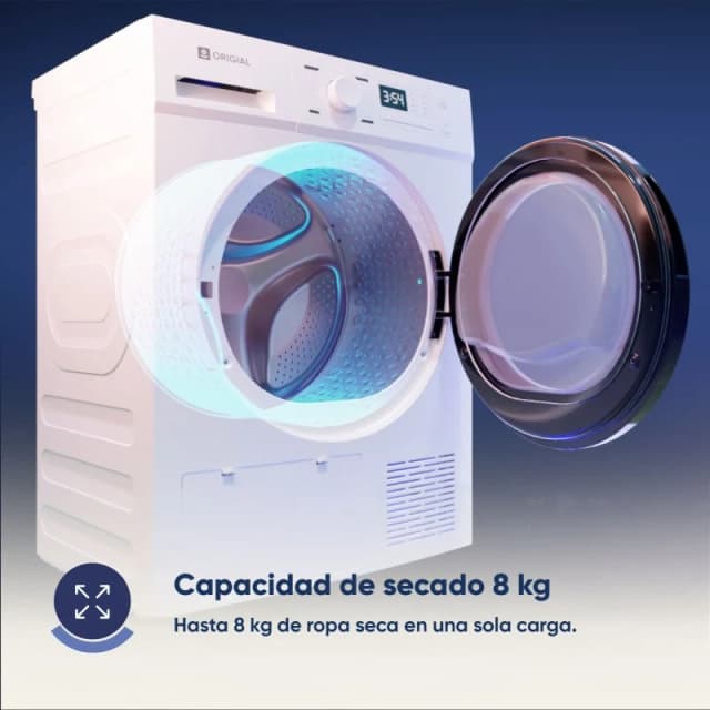 Detalle 2 de Origial ORIDRY8AWD secadora 8 kg bomba de calor