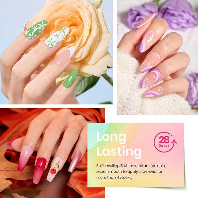 Detalle de Beetles UV-Nagellack-Set (39-teilig) mit 36 Farben + Basis & Top Coat matt/glänzend