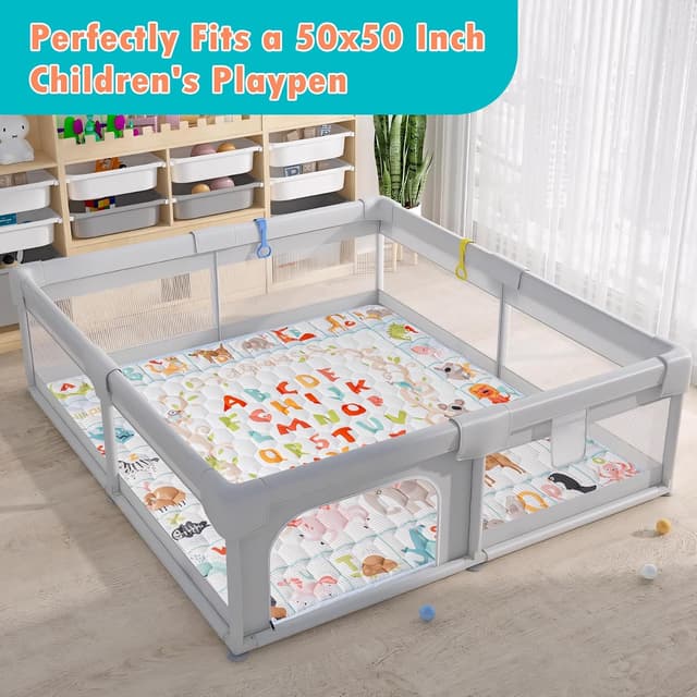 Detalle de Baby play mat 127 x 127 cm alphabet