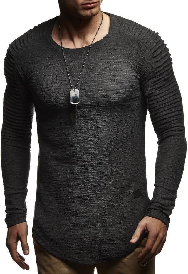 Detalle de Leif Nelson Maglione da Uomo girocollo in felpa LN-6326