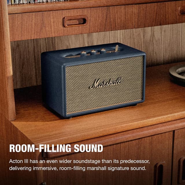 Detalle 2 de Marshall Acton III Bluetooth Home Speaker (Midnight Blue) with 3.5 mm Aux