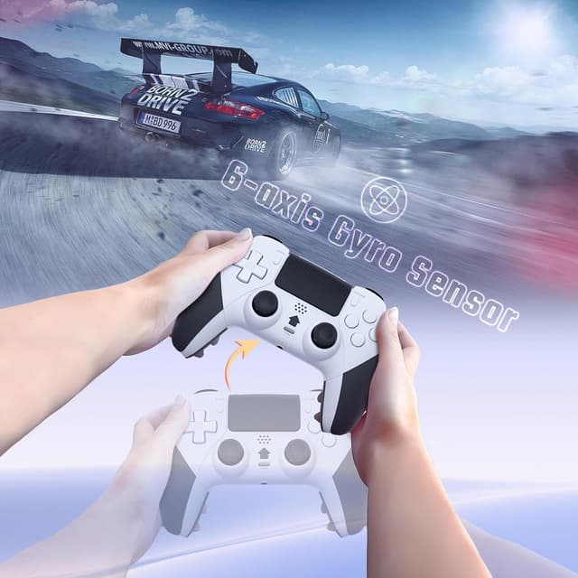 Detalle de LATEC Wireless-Controller für PS4: Bluetooth Gamepad mit 2 programmierbaren Tasten, Turbo & 3,5-mm-Audio