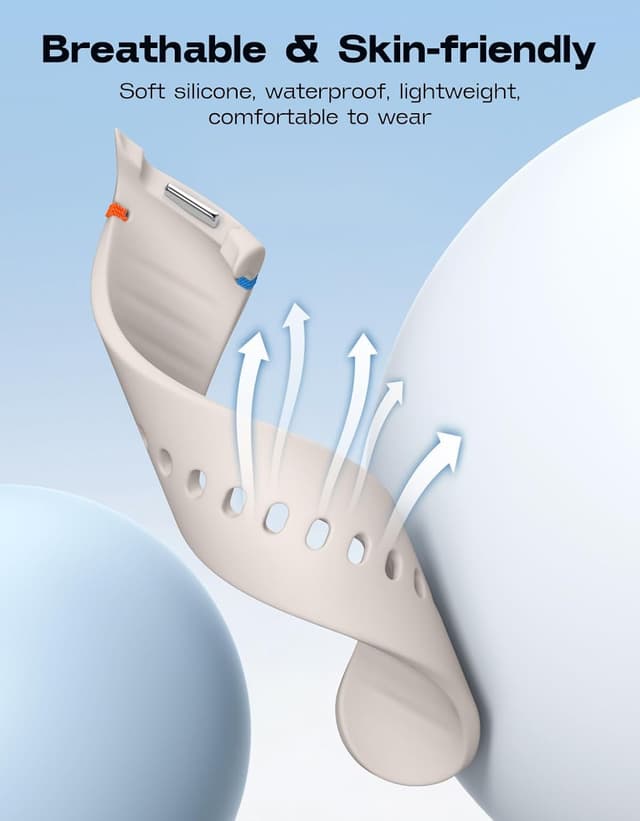 Detalle de MoKo Sport Strap for Samsung Galaxy Watch 8 (40mm/44mm) & Galaxy Watch 8 Classic (46mm) – Soft Silicone Replacement Band