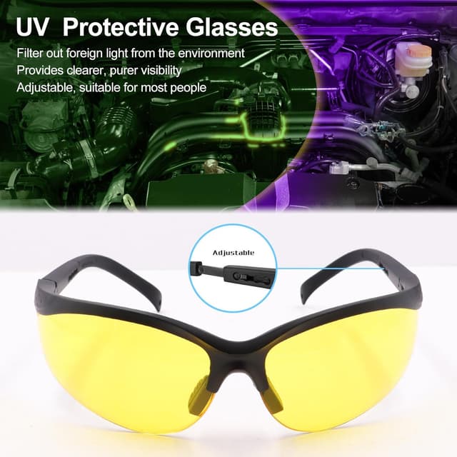 Detalle de Vansky Air Conditioner Leak Detector Kit with 68 LED UV Light and UV Filter Glasses for Automotive A/C