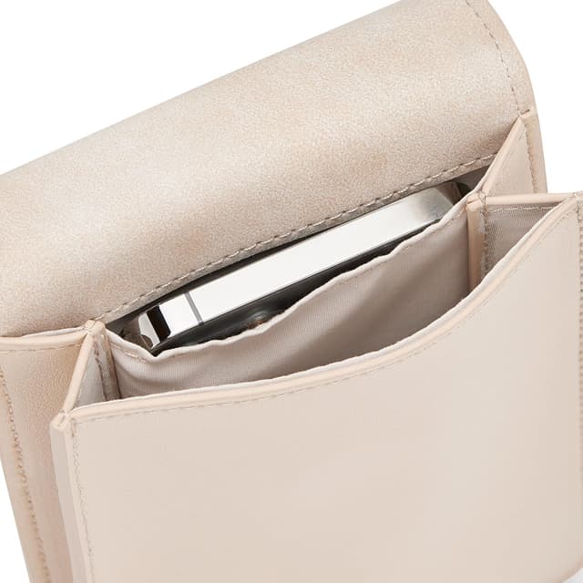 Detalle de Expatrié Amelie Handytasche zum Umhängen für Damen mit Geldbörse, veganem Kunstleder