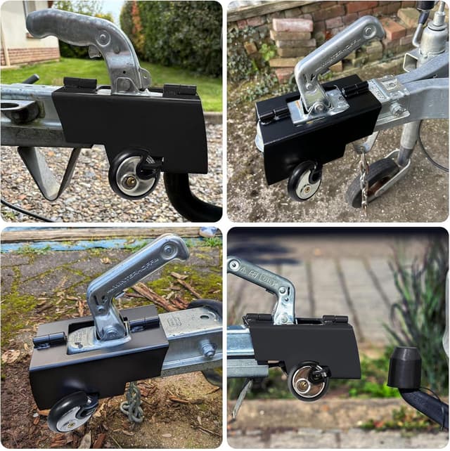 Detalle de Homvvi Anhängerschloss mit Rundschloss (Kastenschloss) für Anhänger & Deichsel