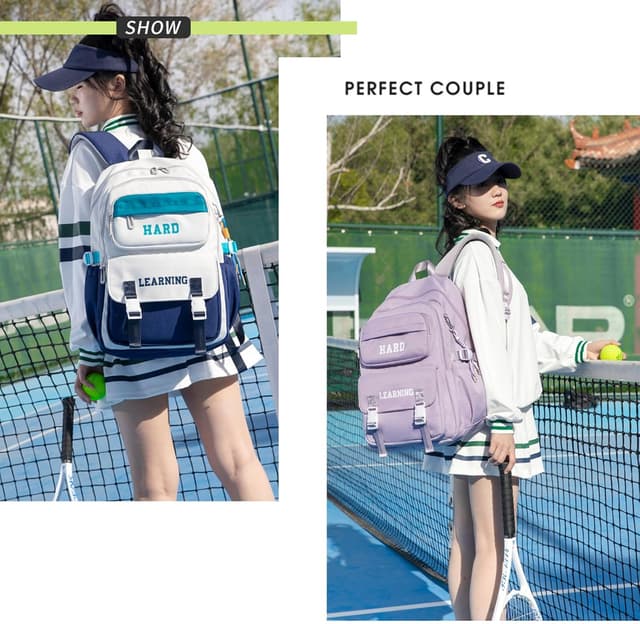 Thumbnail 6 de KESUDE Schulrucksack für Mädchen & Teenager, wasserabweisender Oxford-Rucksack für Schule und Alltag