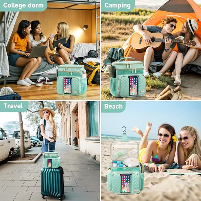 Thumbnail 6 de Tealari Large Toiletry Bag Shower Caddy with Hanging Hook & Transparent Waterproof Phone Pocket