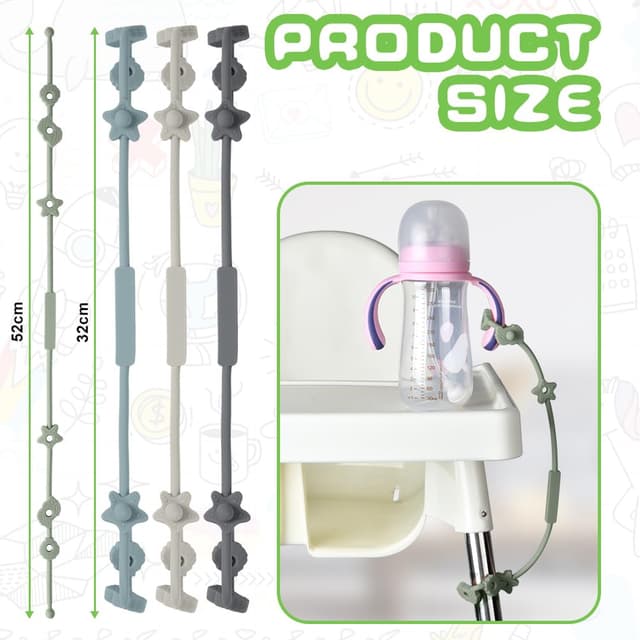 Thumbnail 2 de Vicloon Silikon-Spielzeug-Clip, 4 Stück mit verstellbaren Schnullernägeln