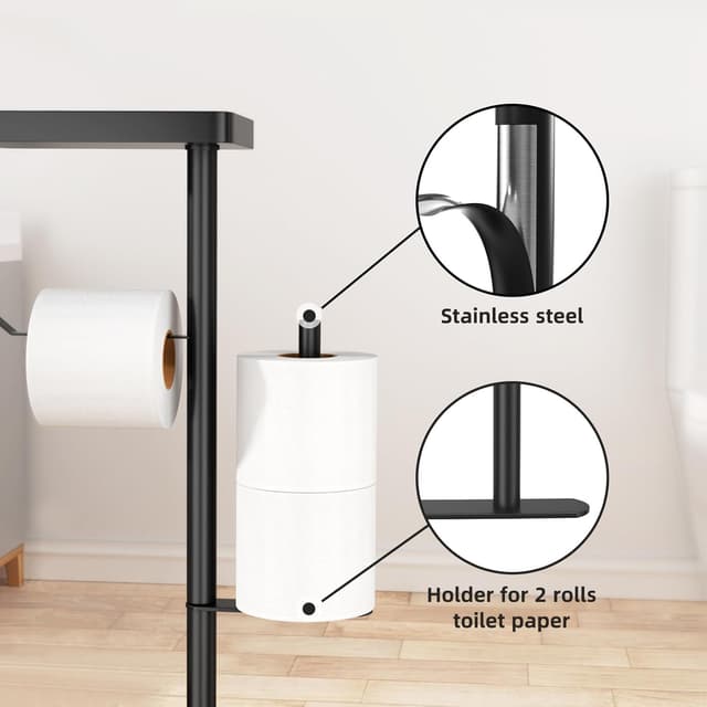 Detalle 2 de Susswiff porta carta igienica nero 2 rotoli