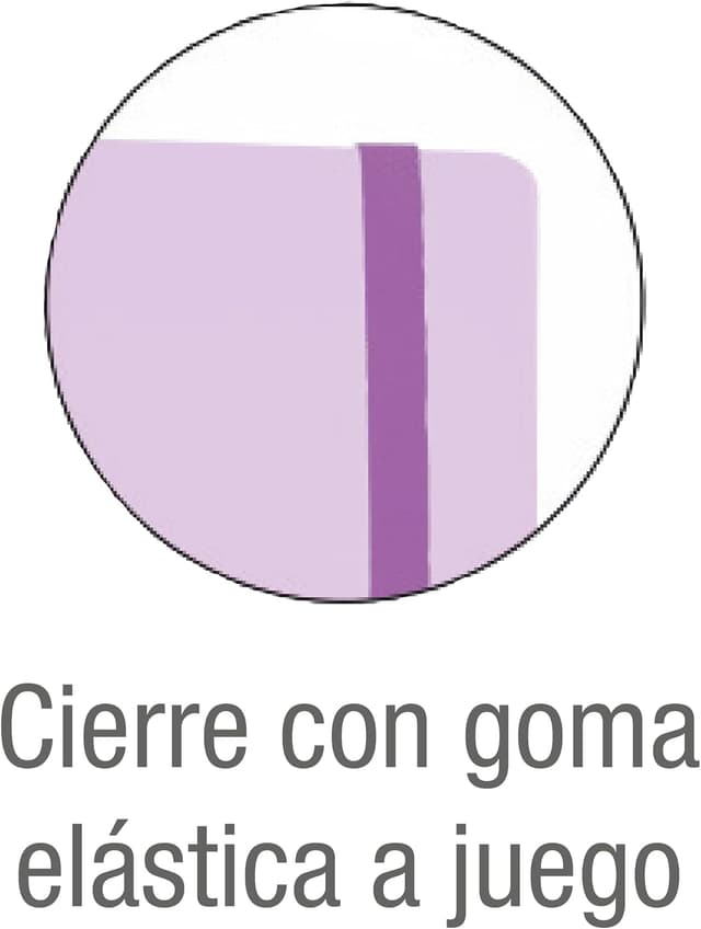 Detalle de Oxford Live & Go Classeur A5 à 4 anneaux mauve pastel avec fermeture élastique et recharge Dots