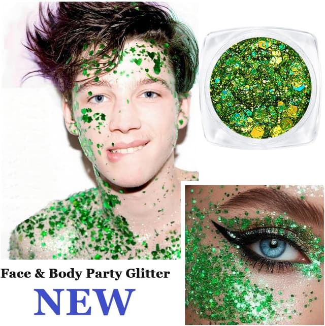 Detalle 2 de AOOWU Festival Gel Glitter per viso e corpo, set da 12 gel glitterato