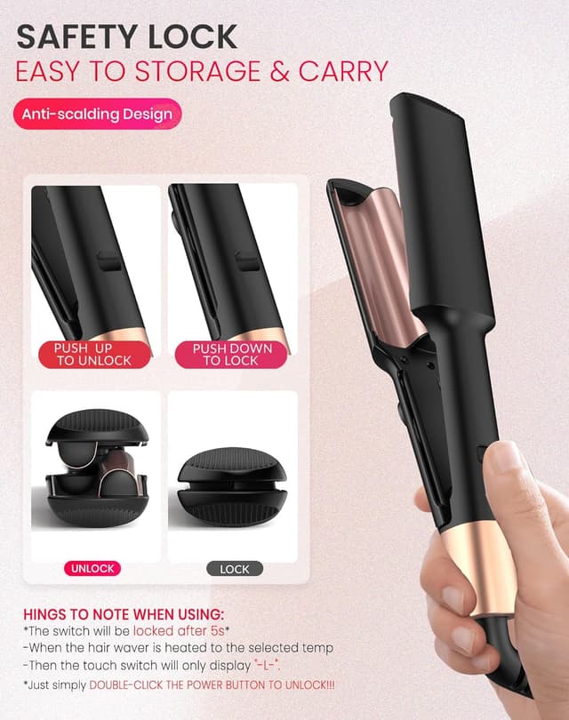 Thumbnail 5 de UKLISS Hair Waver Crimper 5‑temp 250–400°F